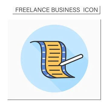 Scriptwriting color icon 스톡 일러스트