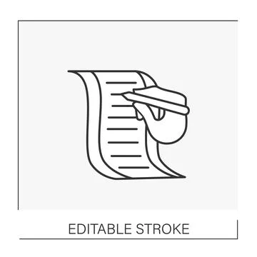 Scriptwriting line icon 스톡 일러스트