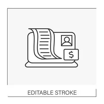 Scriptwriting line icon 스톡 일러스트