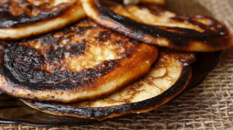 Scroched Pancakes Stock Footage 65443026