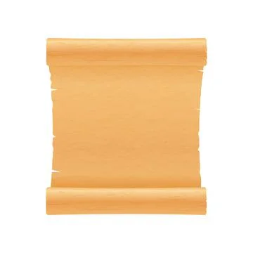 Scroll of ancient parchment or papyrus, realistic vector illustration isolate Stock Illustration