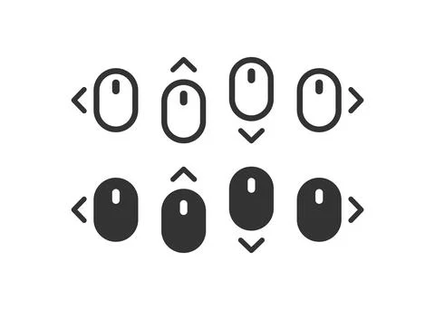 Scroll and cursor computer mouse icon. Pc pointer symbol. Sign button vector. Illustrazione stock