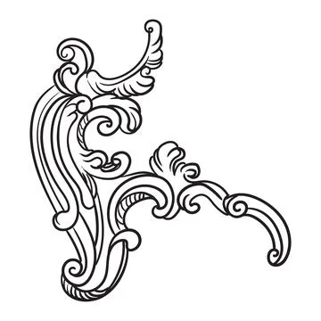Scroll art and design element abstract vintage vector illustration Stock Illustration