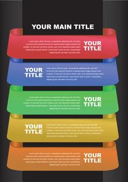 Scroll Banners List Page Layout Design Vector Background Stock Illustration