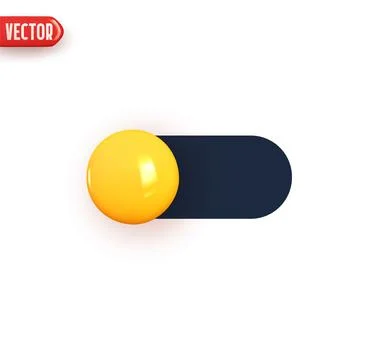 Scroll bar control button regulator on off. Realistic 3d design element In pl Illustrazione stock