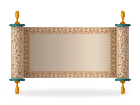 Scroll with beautiful ornament and text place Stock Illustration