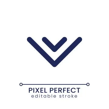Scroll to bottom pixel perfect linear ui icon Stock Illustration