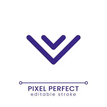 Scroll to bottom pixel perfect RGB color ui icon Stock Illustration