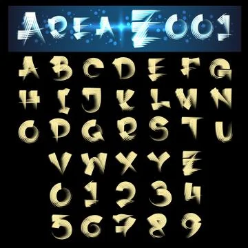 Scroll Brush Alphabet Stock Illustration