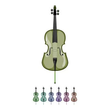 Scroll cello cartoon vector graphic Stock Illustration