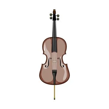 Scroll cello cartoon vector illustration Stock Illustration