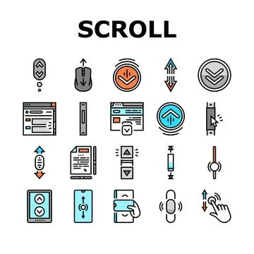 Scroll Computer Mouse Cursor Icons Set Vector Stock Illustration
