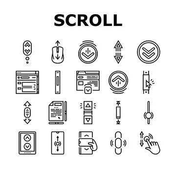 Scroll Computer Mouse Cursor Icons Set Vector Illustrazione stock