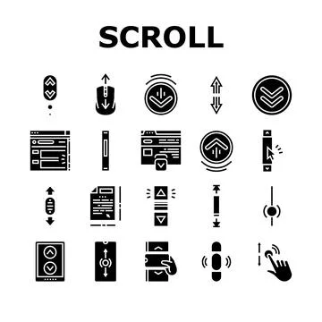 Scroll Computer Mouse Cursor Icons Set Vector Stock Illustration
