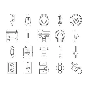Scroll Computer Mouse Cursor Icons Set Vector . Stock Illustration