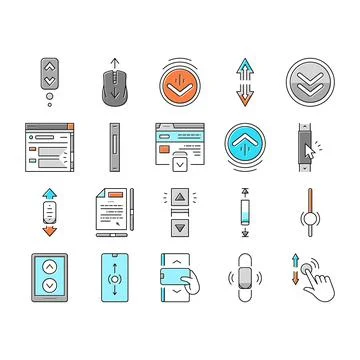 Scroll Computer Mouse Cursor Icons Set Vector . Stock Illustration