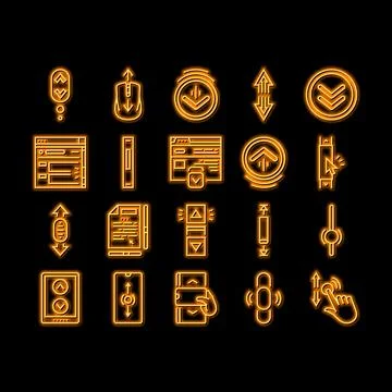 Scroll Computer Mouse Cursor neon glow icon illustration Illustrazione stock