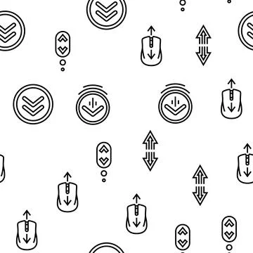 Scroll Computer Mouse Cursor Vector Seamless Pattern Stock Illustration