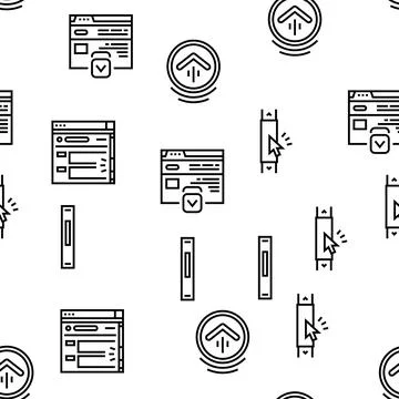 Scroll Computer Mouse Cursor Vector Seamless Pattern Stock Illustration