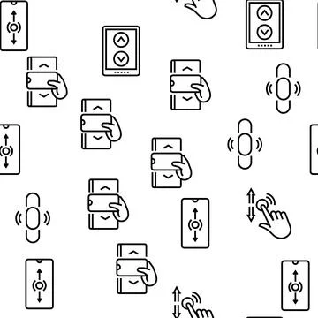 Scroll Computer Mouse Cursor Vector Seamless Pattern Stock Illustration