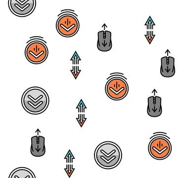 Scroll Computer Mouse Cursor Vector Seamless Pattern Stock Illustration