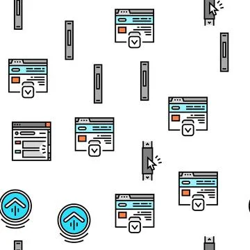 Scroll Computer Mouse Cursor Vector Seamless Pattern Stock Illustration