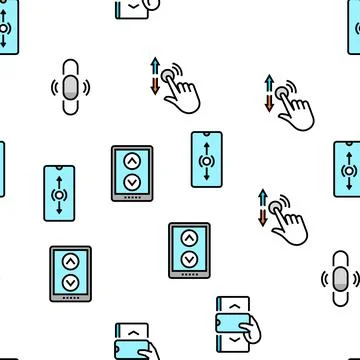 Scroll Computer Mouse Cursor Vector Seamless Pattern Stock Illustration