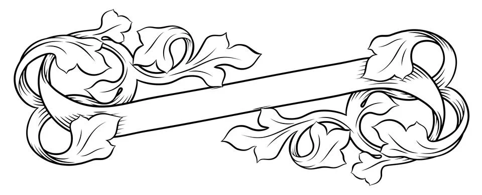 Scroll Crest Heraldic Filigree Pattern Motif Stock Illustration