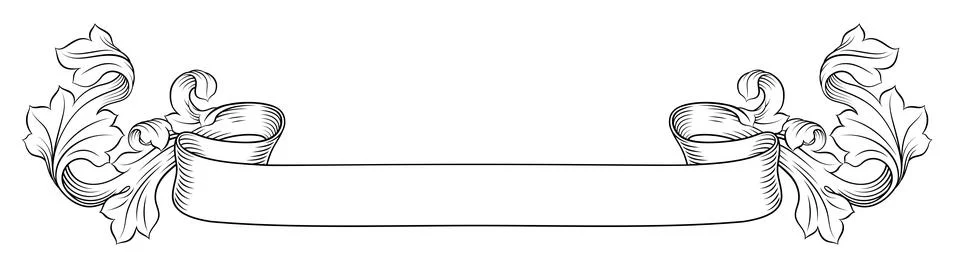 Scroll Crest Heraldic Filigree Pattern Motif Stock Illustration