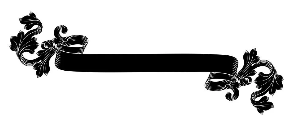 Scroll Crest Heraldic Filigree Pattern Motif Stock Illustration