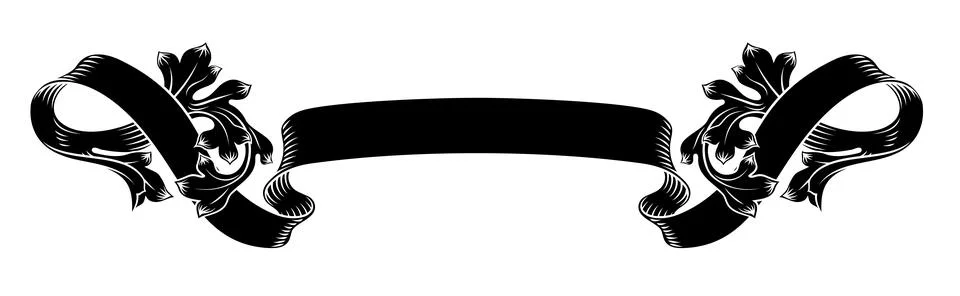 Scroll Crest Heraldic Filigree Pattern Motif Stock Illustration