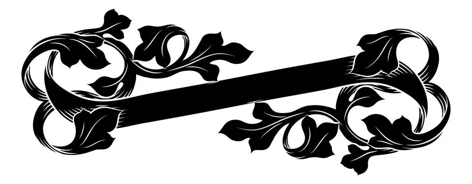 Scroll Crest Heraldic Filigree Pattern Motif Stock Illustration