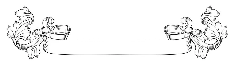 Scroll Crest Heraldic Filigree Pattern Motif Stock Illustration