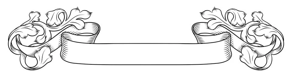 Scroll Crest Heraldic Filigree Pattern Motif Stock Illustration