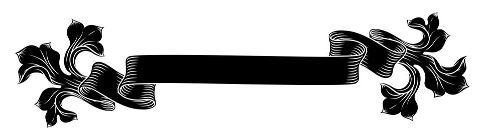 Scroll Crest Heraldic Filigree Pattern Motif Stock Illustration