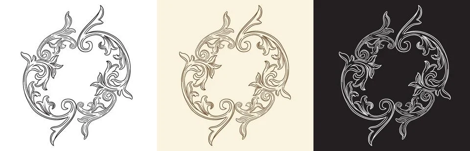 Scroll decorative ornament design element art vector illustration Stock Illustration