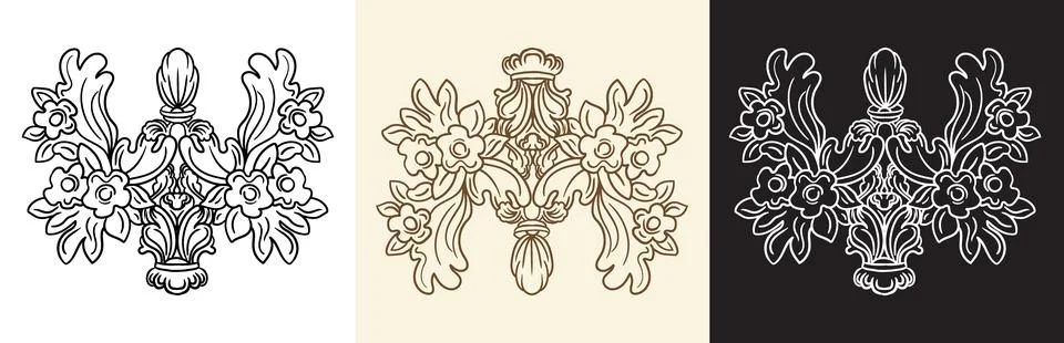 Scroll decorative ornaments design element vector illustration Illustrazione stock