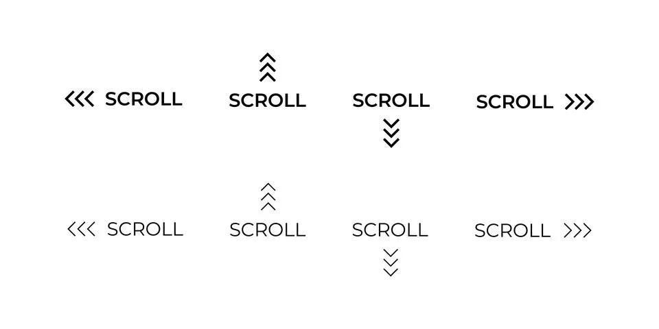 Scroll directions icon set. Scrolling up, down, left and right buttons illu.. Stock Illustration