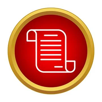 Scroll document icon representing agreement list and history Stock Illustration