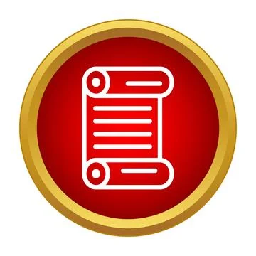 Scroll document icon representing law and ancient knowledge Stock Illustration