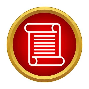 Scroll document icon representing law or agreement Ilustración de archivo