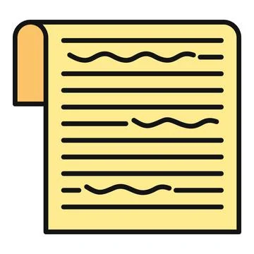 Scroll document icon representing reports and data Stock Illustration