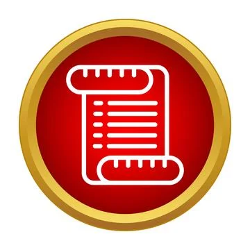 Scroll document icon showing contract or historical manuscript Stock Illustration