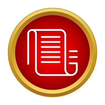 Scroll document icon showing important official information symbol Stock Illustration