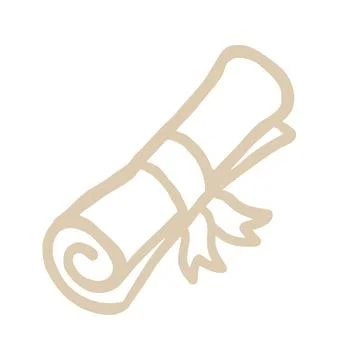 Scroll doodle icon. Vector doodle illustration icon isolated on white bg Illustrazione stock