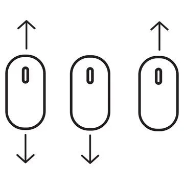 Scroll down and up computer mouse icon. Scroll mouse sign. Scrolling symbol. Stock Illustration