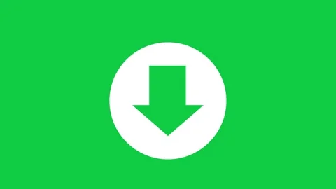 Scroll down arrow button bouncing on green screen Stock Footage 348305509