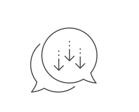 Scroll down arrow line icon. Scrolling screen sign. Swipe page. Vector Stock Illustration
