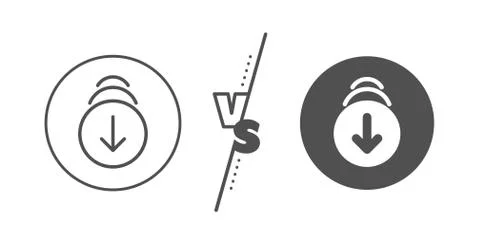 Scroll down arrow line icon. Scrolling screen sign. Swipe page. Vector 스톡 일러스트