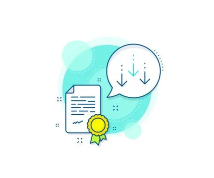 Scroll down arrow line icon. Scrolling screen sign. Swipe page. Vector Stock Illustration